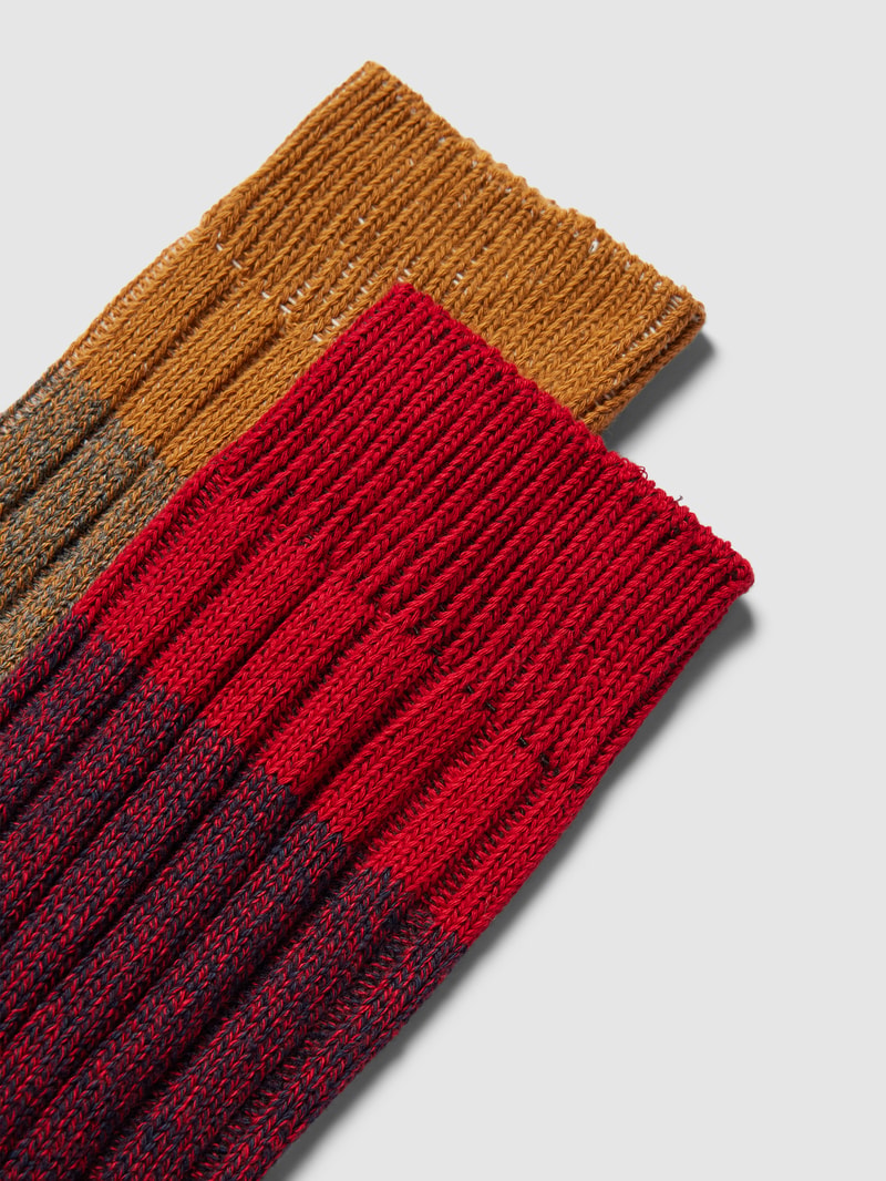 Socken in melierter Optik im 2er-Pack in dunkelgrau meliert