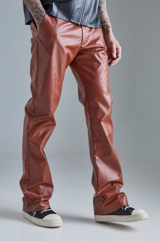 Tall Slim-Fit PU-Schlaghose