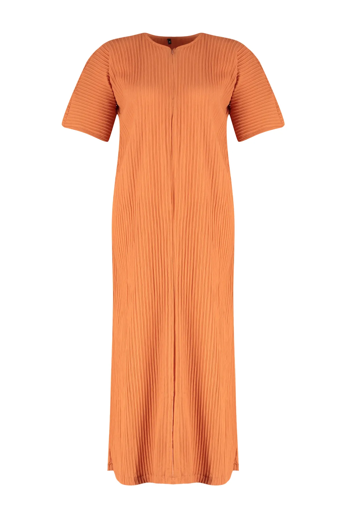 Trendyol Modest  Gefliestes Kleid mit Reißverschluss vorne und gewebtem Detail TCTSS24EB00172