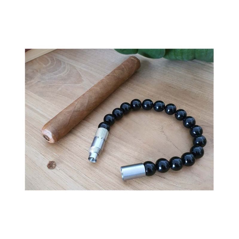 Les Fines Lames Armband Zigarrenschneider Edelstahl Farbe Onyx - Größe M
