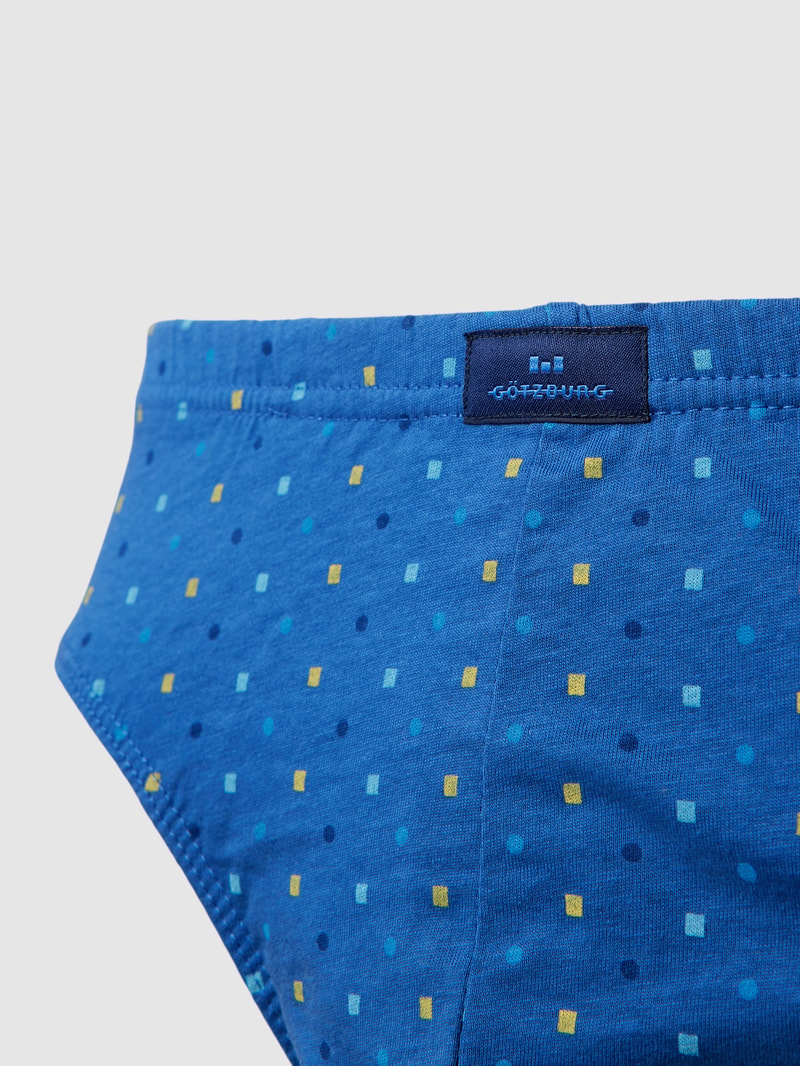 Slip mit Allover-Muster Modell 'X-LASTIC' in blau