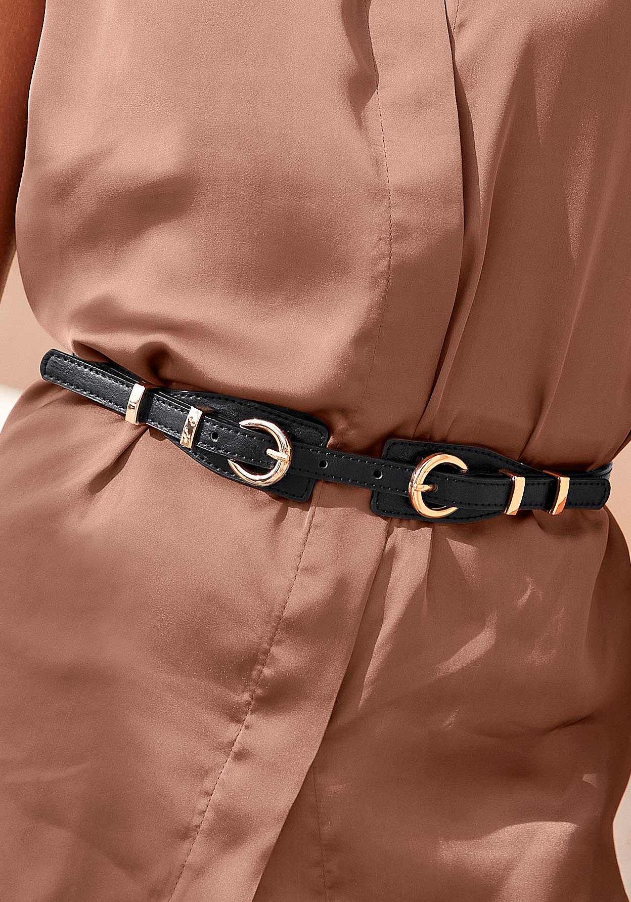 LASCANA Taillengürtel mit goldenen Details VEGAN, für Kleider & Overalls