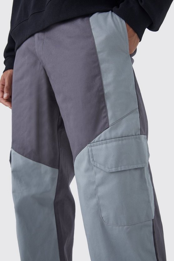 Tall Slim-Fit Colorblock Cargohose mit Lasche
