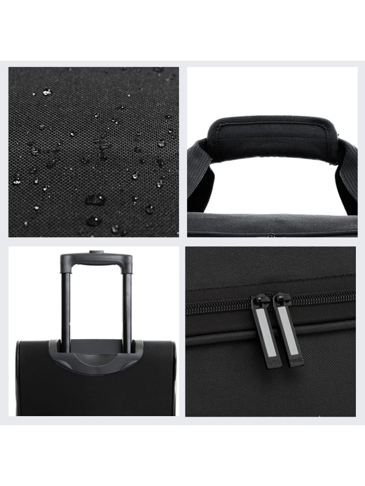 FERGÉ Reisetasche mit Rollen wasserabweisend Reisetasche mit Rollen groß Paris in schwarz günstig kaufen onesize