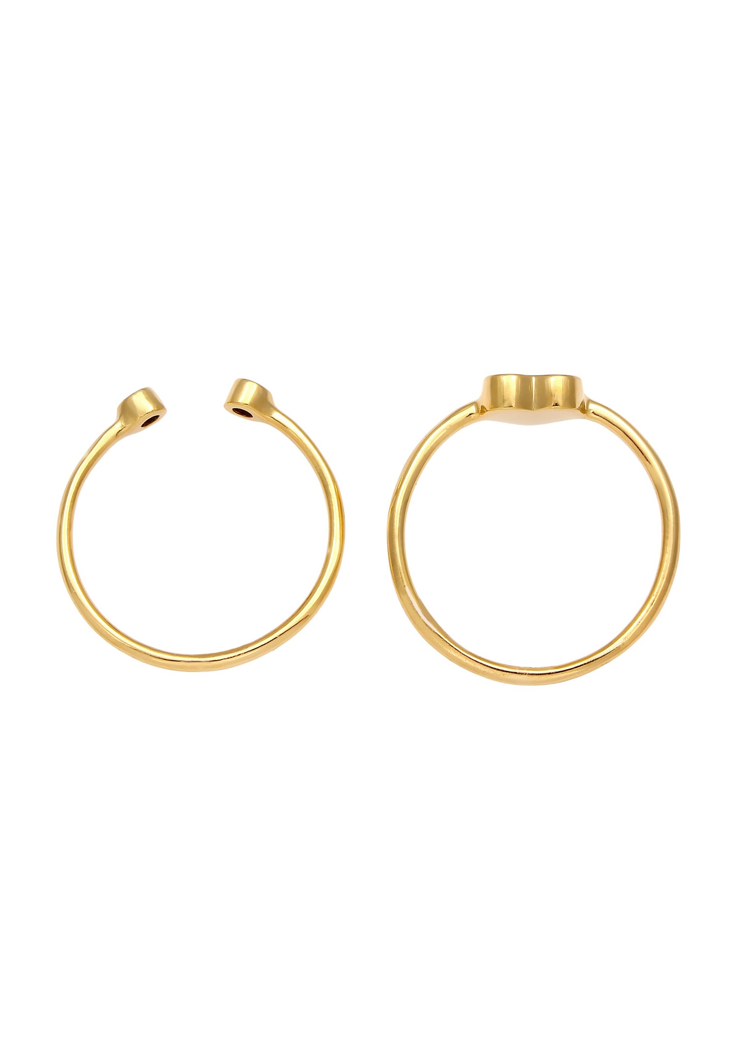 Elli Damen-Ringset mit Herz-Kristallen aus 925er Sterlingsilber