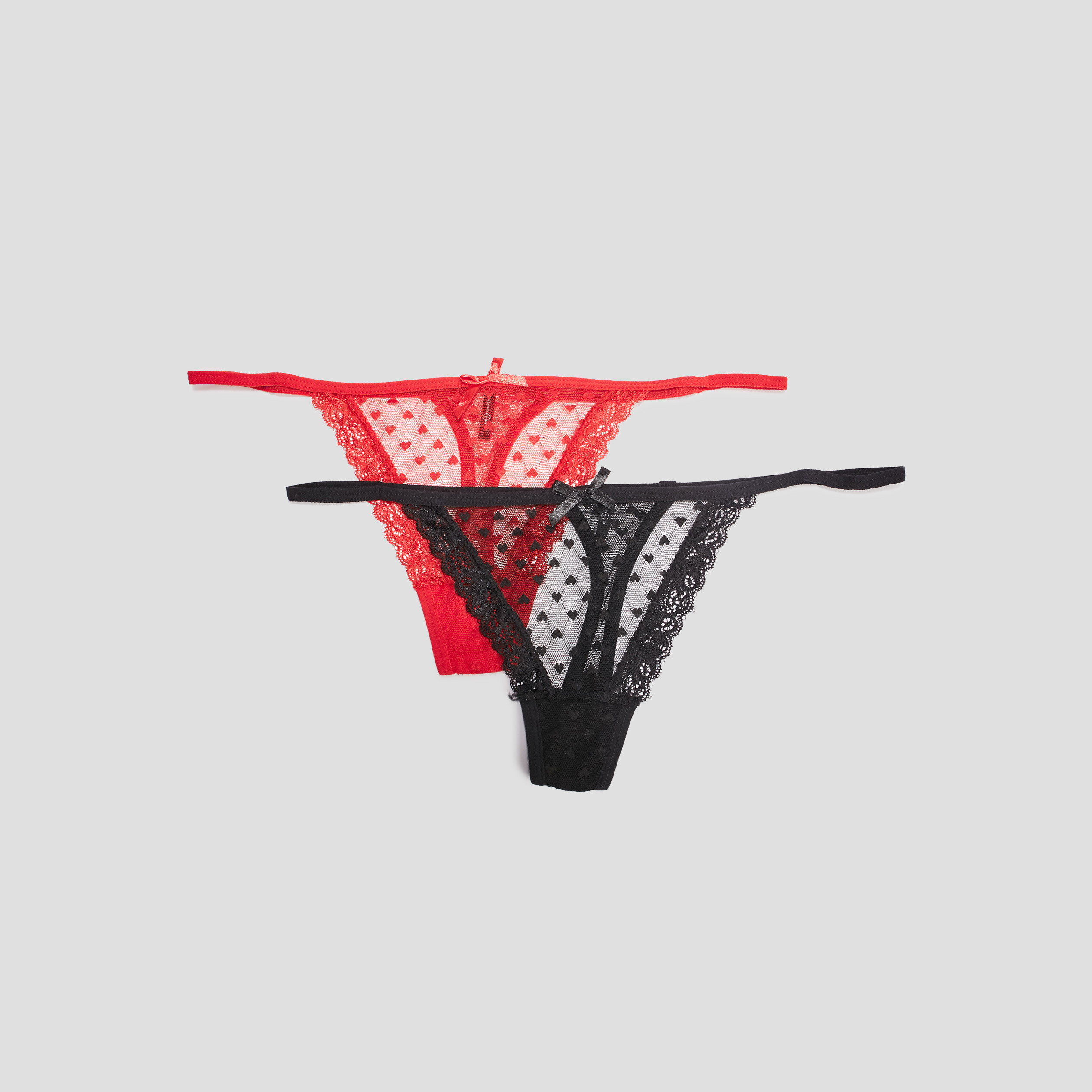 Lot 2 strings rouge femme | La Halle