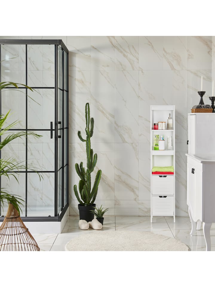 relaxdays Badezimmerschrank in Weiß - (B)30 x (H)144 x (T)30 cm günstig kaufen onesize