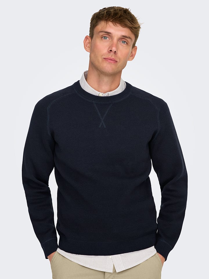 ONLY & SONS Pullover in Dunkelblau günstig kaufen