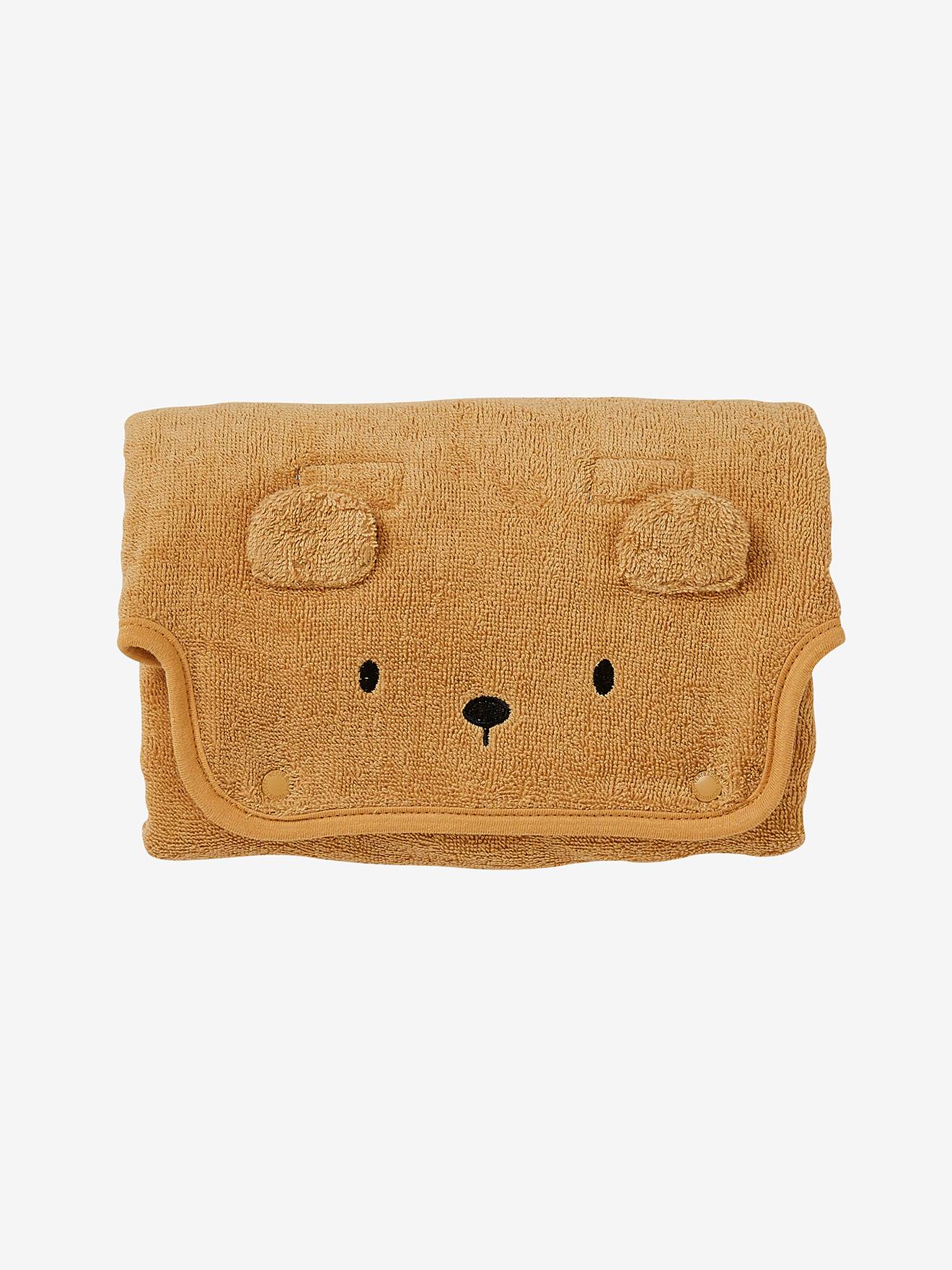 Tapis à langer de voyage en éponge Ourson caramel