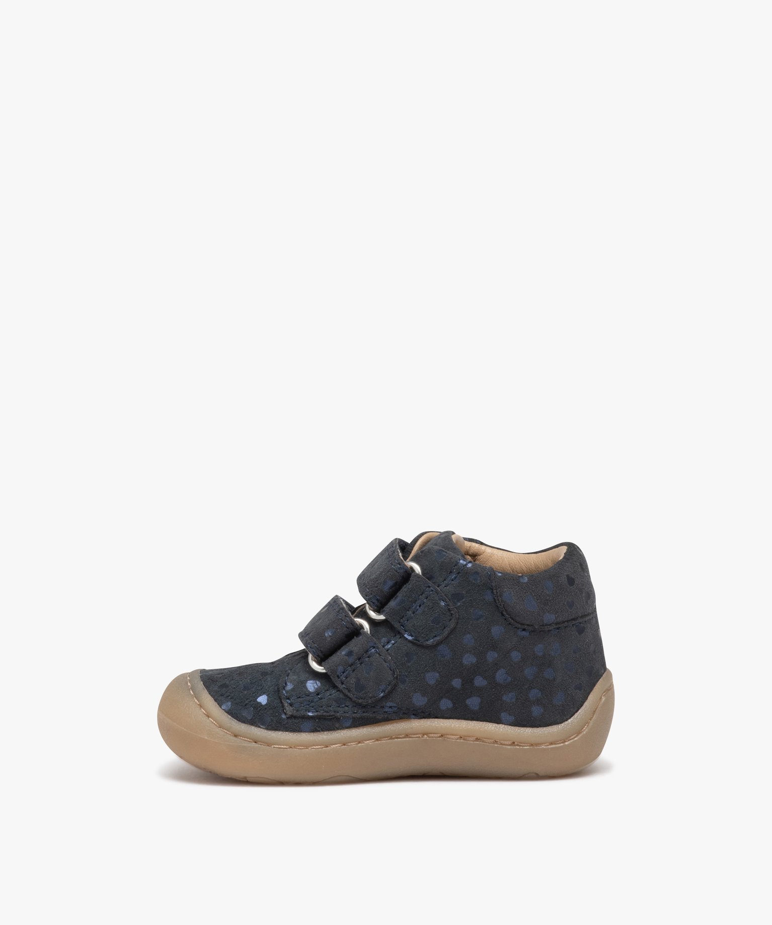 Chaussures premiers pas bébé fille unies avec double scrat... marine | GEMO