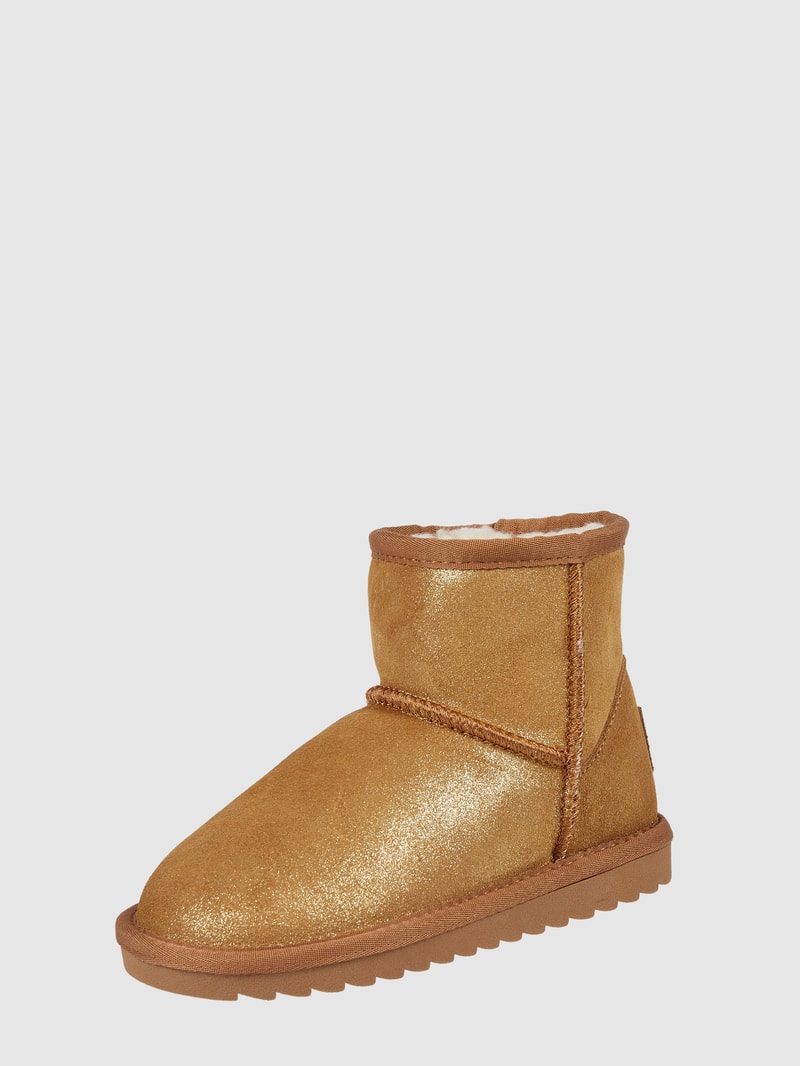 Boots aus Veloursleder in camel