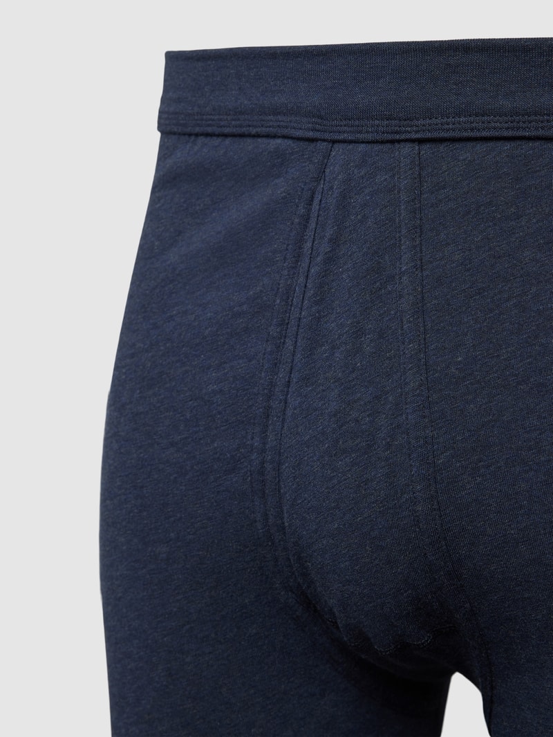 Lange Unterhose mit Label-Detail in marineblau meliert