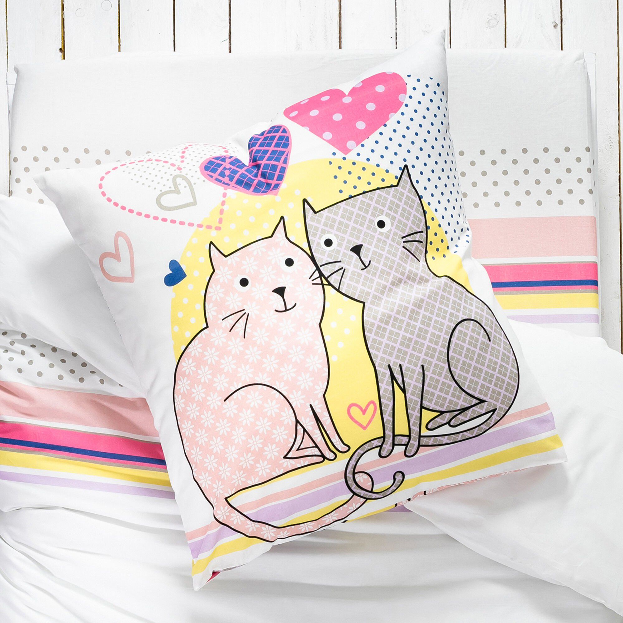 Linge de lit enfant à motifs chats Chamour 1 personne