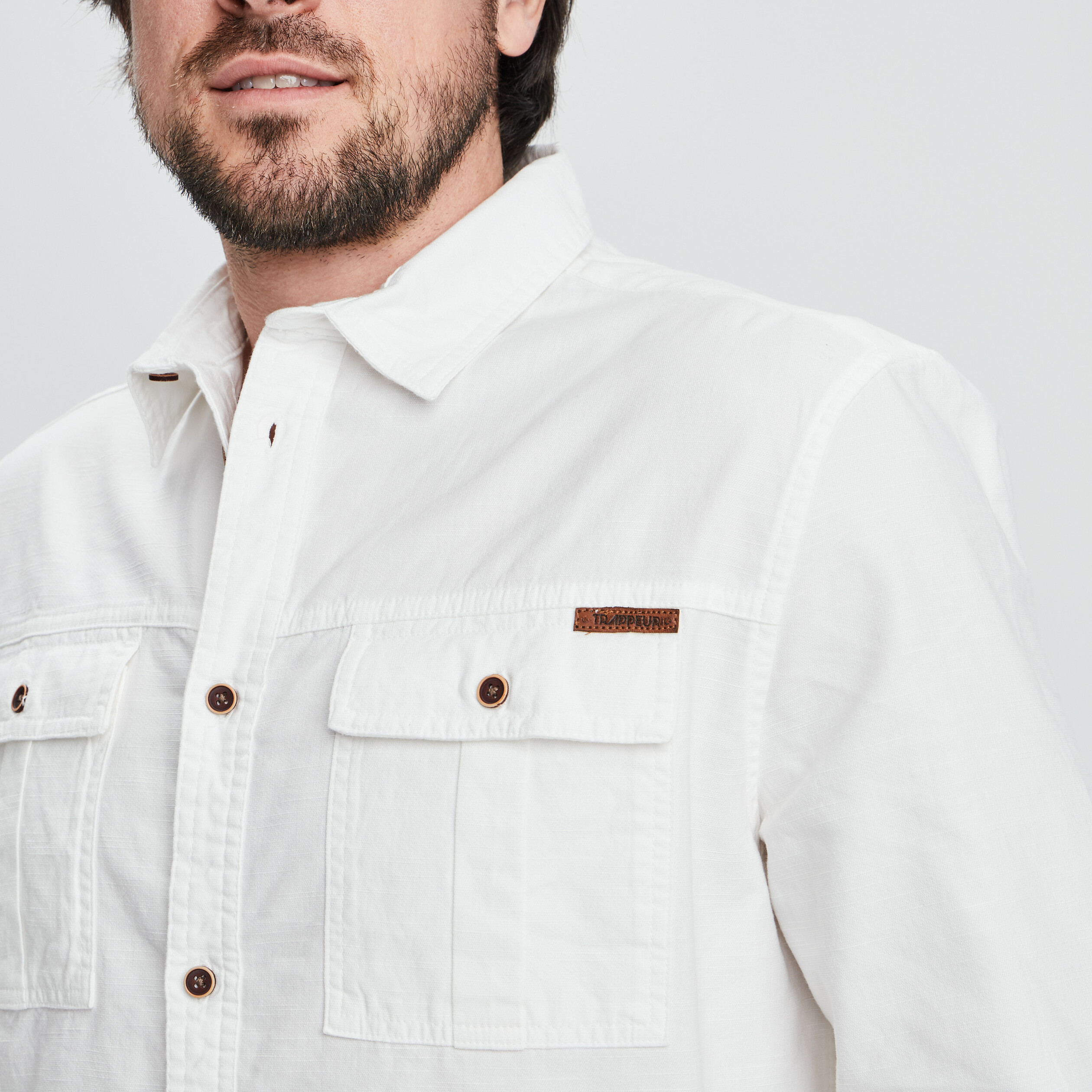 Chemise manches longues Trappeur ivoire homme | La Halle