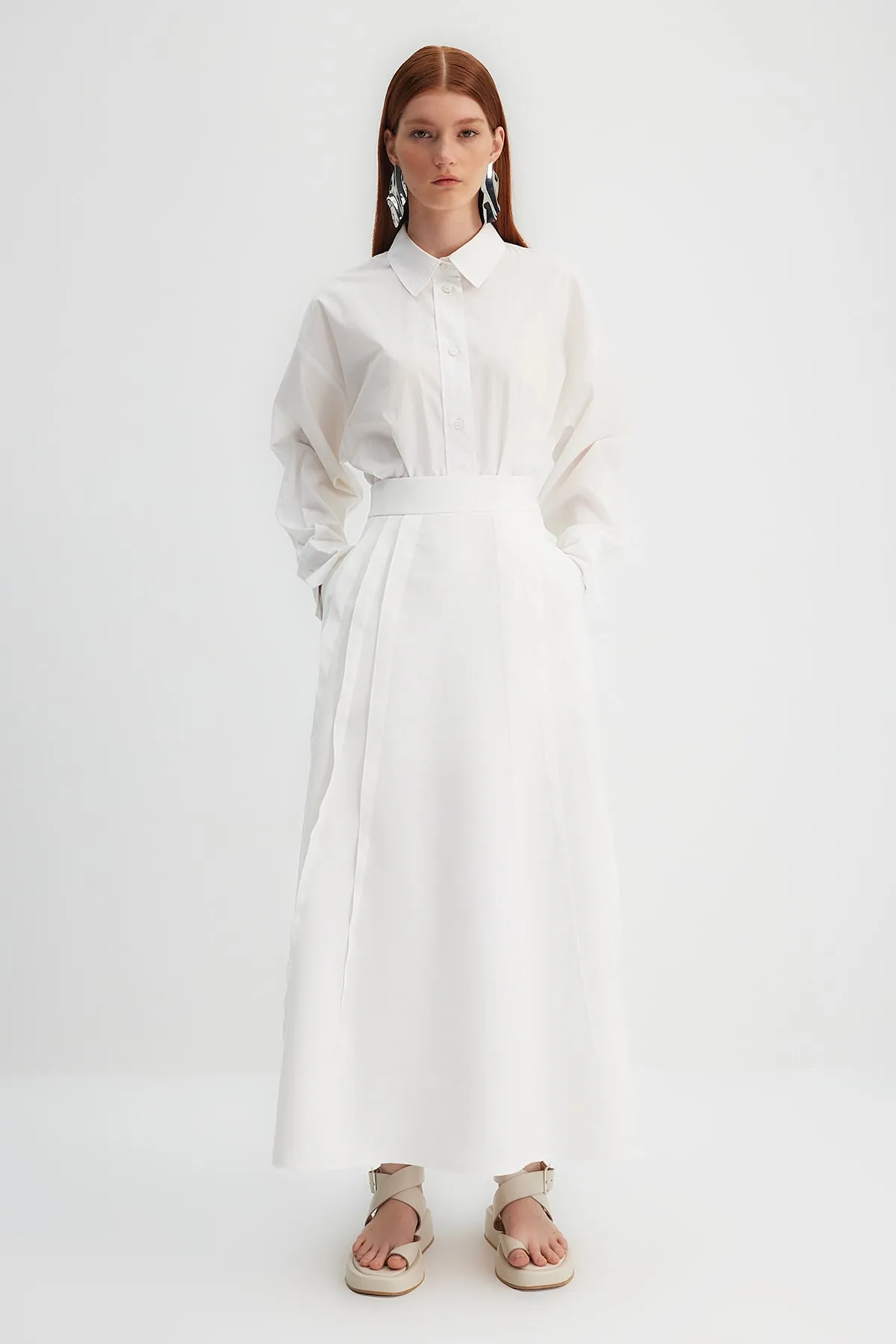Trendyol Modest  X Kevser Sarıoglu Ecrufarbener, gerippter, gefütterter Webrock TCLSS23EE00001
