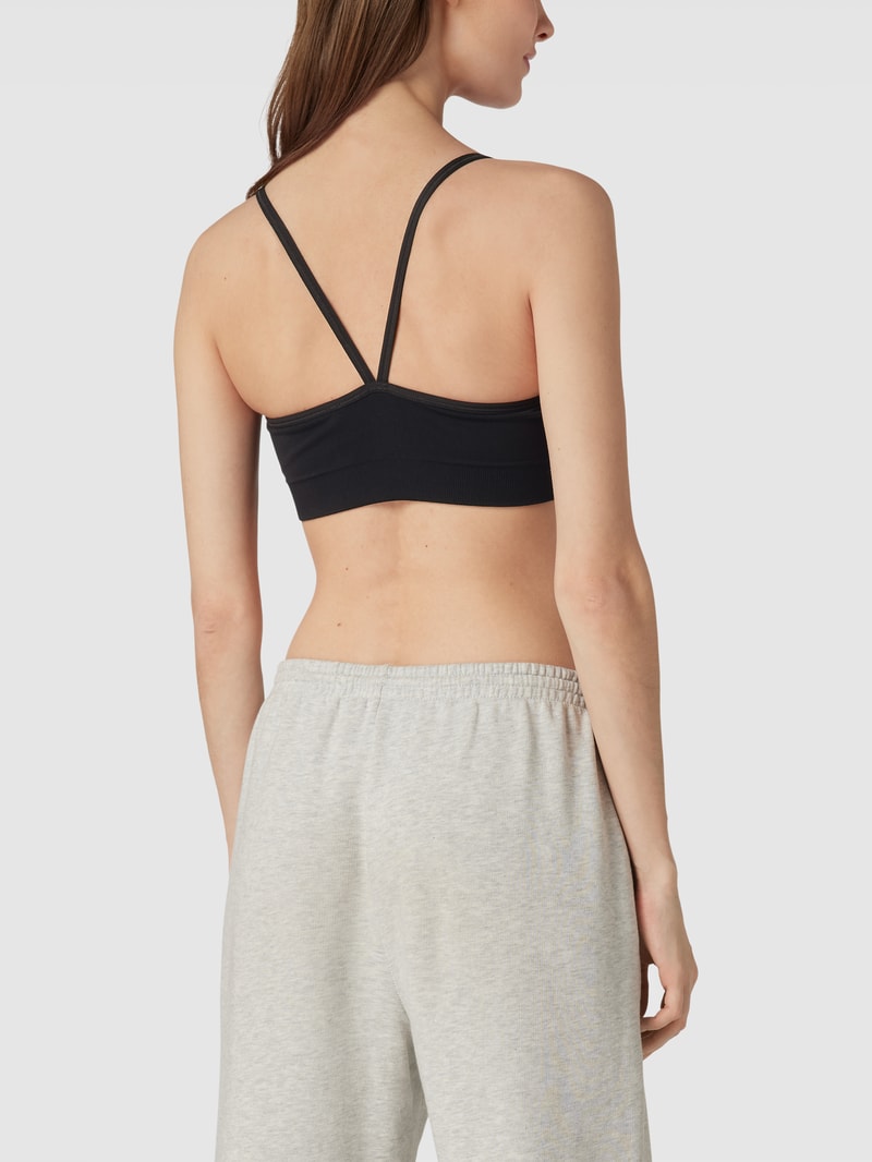 Sport-BH mit Logo-Print Modell 'Low Impact Studio' in schwarz