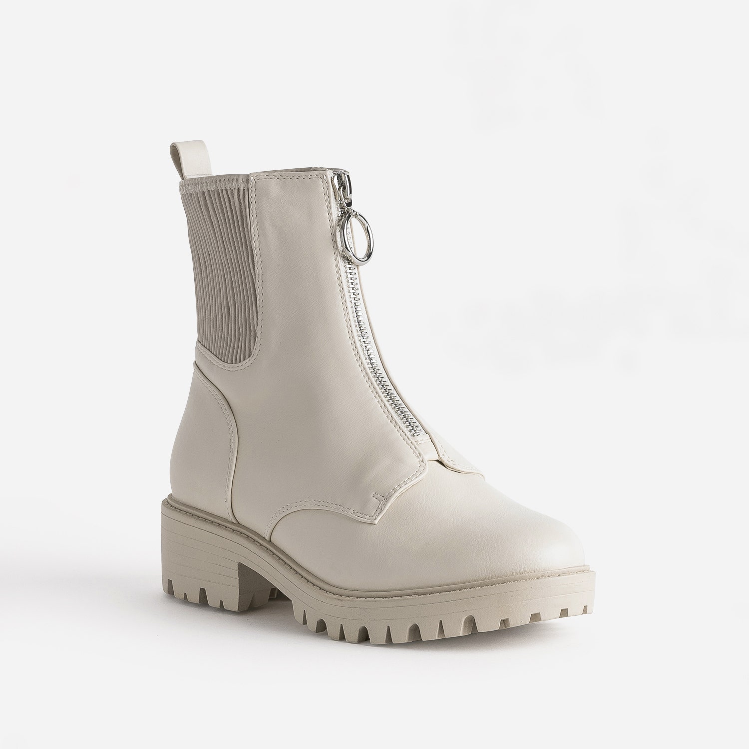 Chelsea boots TEXTO écru zippé
