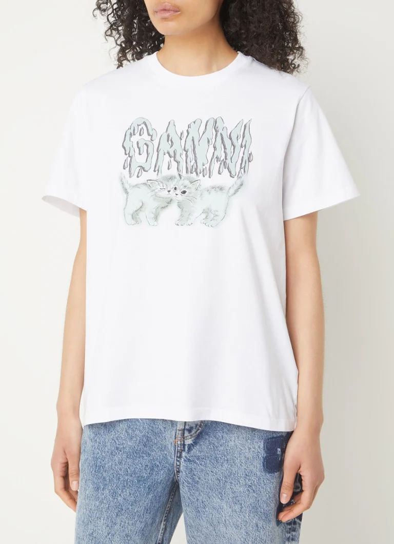 Ganni organic cotton T-shirt with logo print