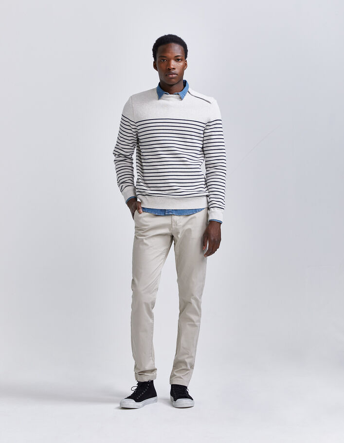 Pantalon chino SLIM mastic Homme