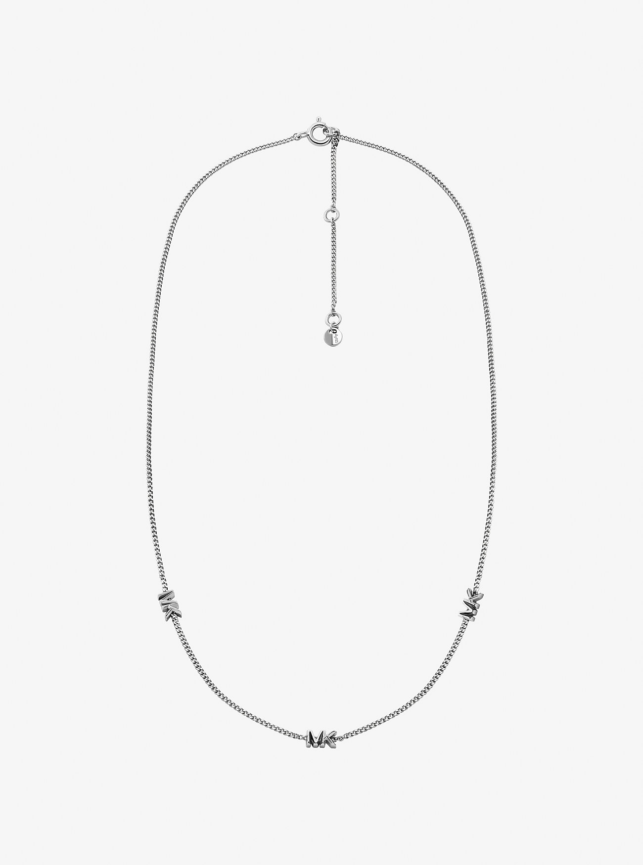 Precious Metal-Plated Sterling Silver Logo Necklace - SILVER