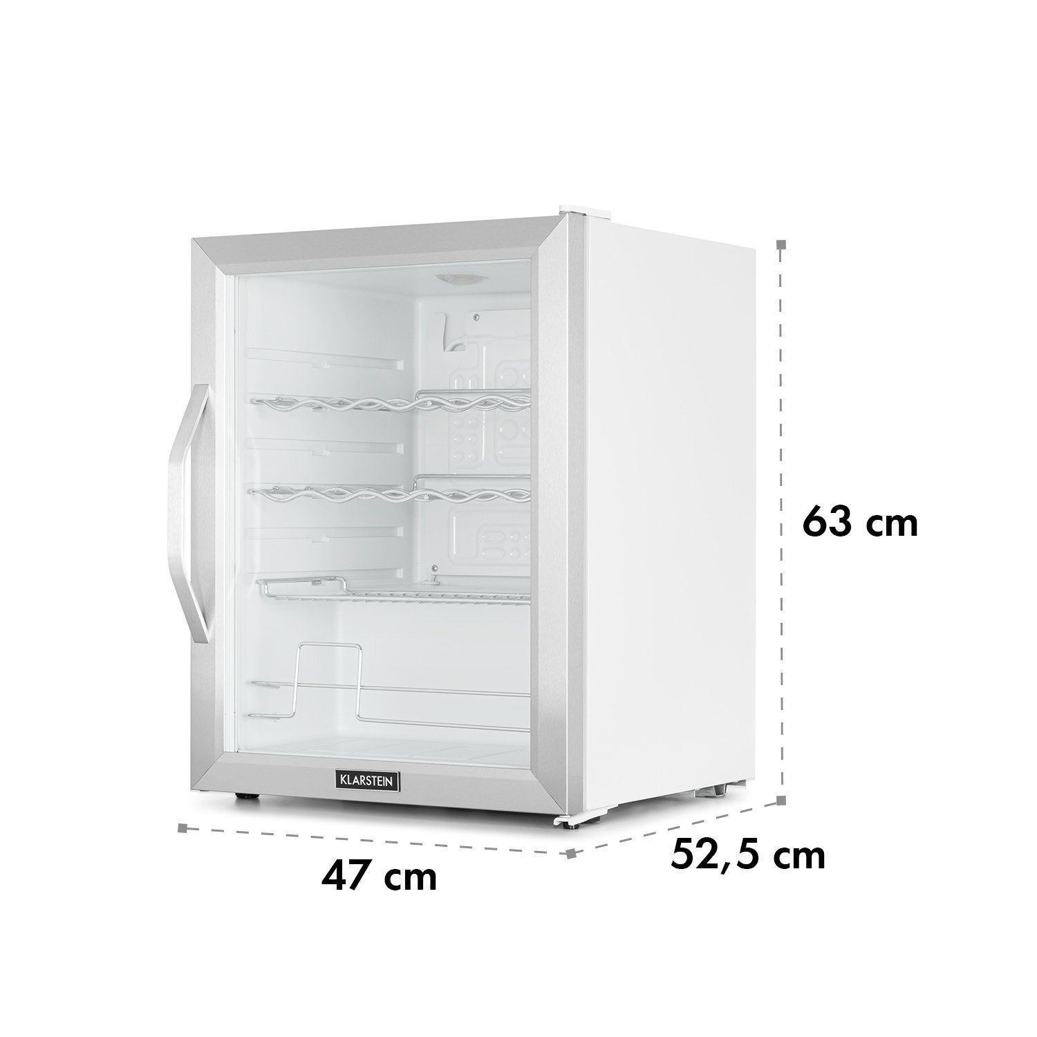 Klarstein Getränkekühlschrank HEA-Beersafe XL WSS 10034892A, 63 cm hoch, 47 cm breit, Bier Hausbar Getränkekühlschrank Flaschenkühlschrank Glastür