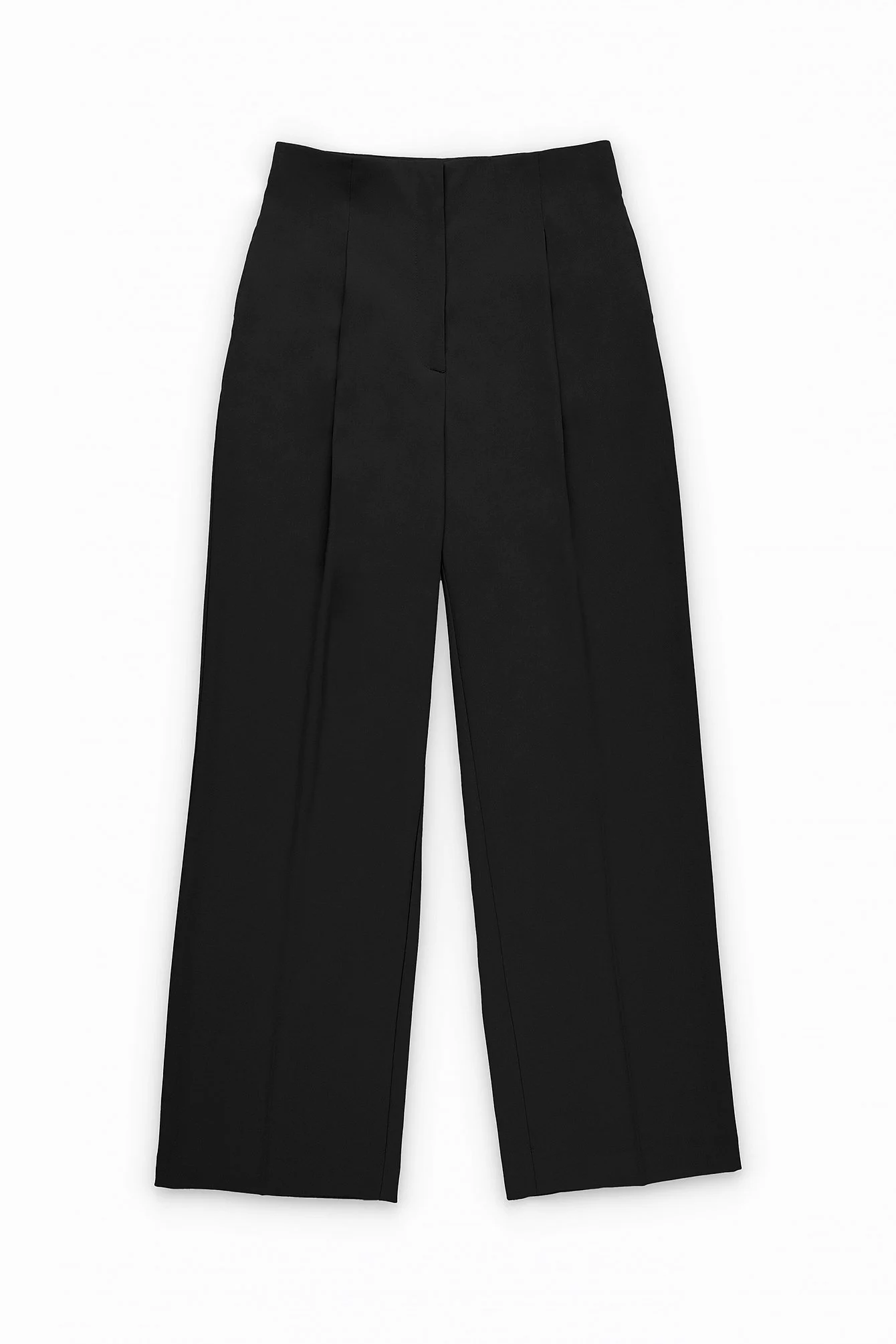 Weite Anzughose mit hoher Taille, ohne Bund