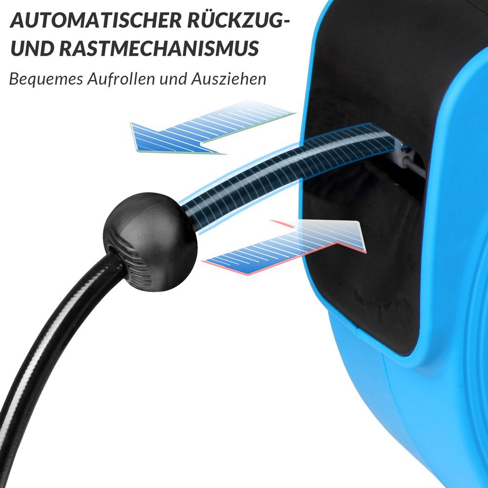 Deuba Schlauchtrommel, Druckluftschlauch Aufroller automatisch 10m 1/4