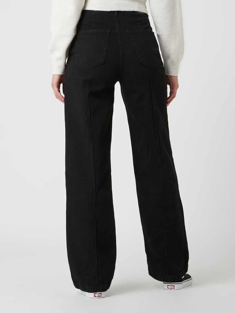 High Waist Jeans aus Baumwolle Modell 'Priscila' in schwarz