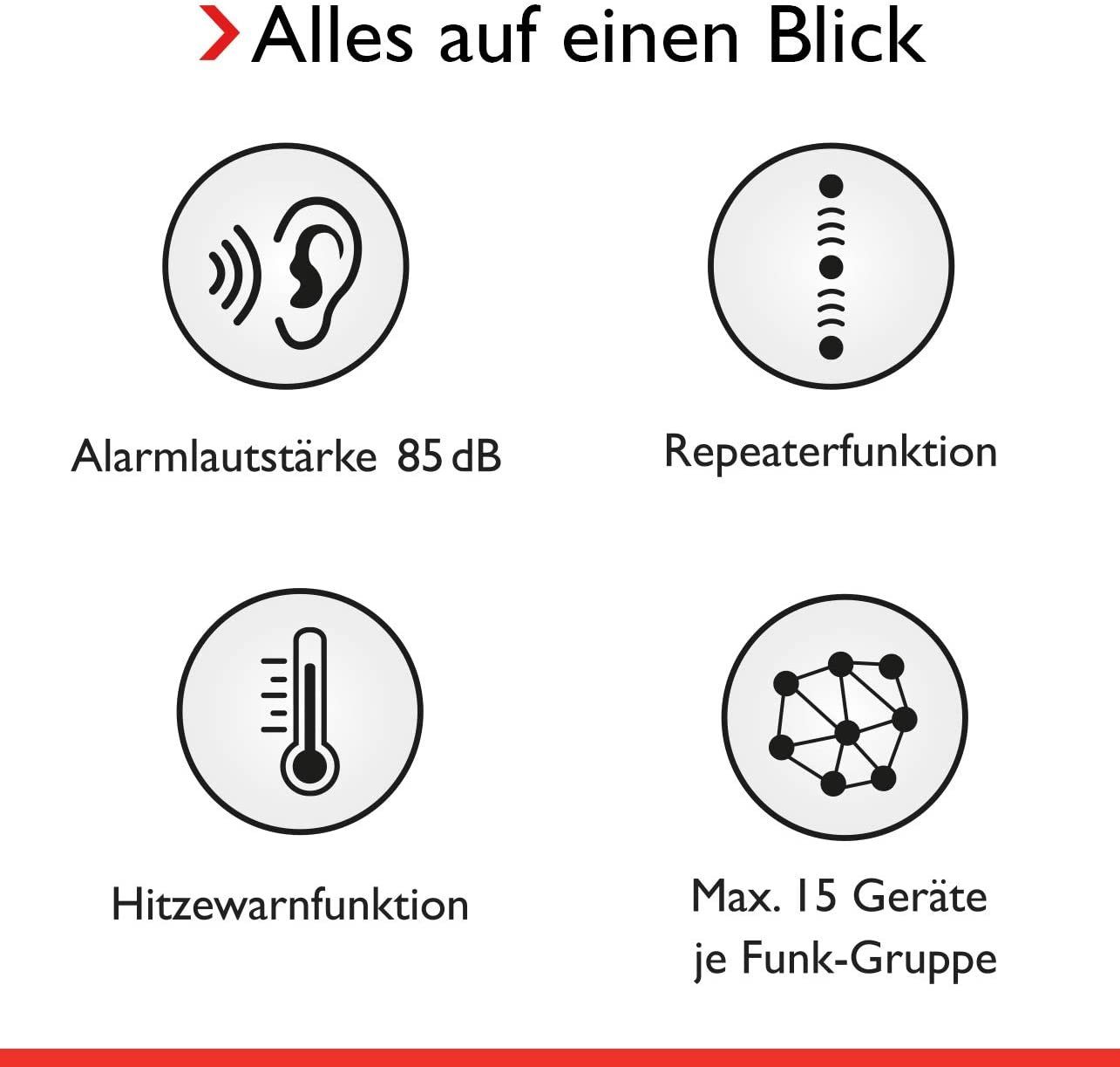 Pyrexx PX-1C Funk-Rauchwarnmelder Weiß - 1er Set Rauchmelder