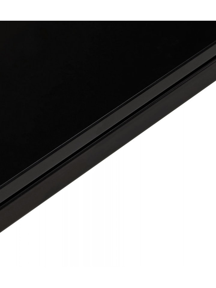 KADIMA DESIGN Eckschreibtisch Schwarz Metall Glas | Modernes Design in Schwarz günstig kaufen