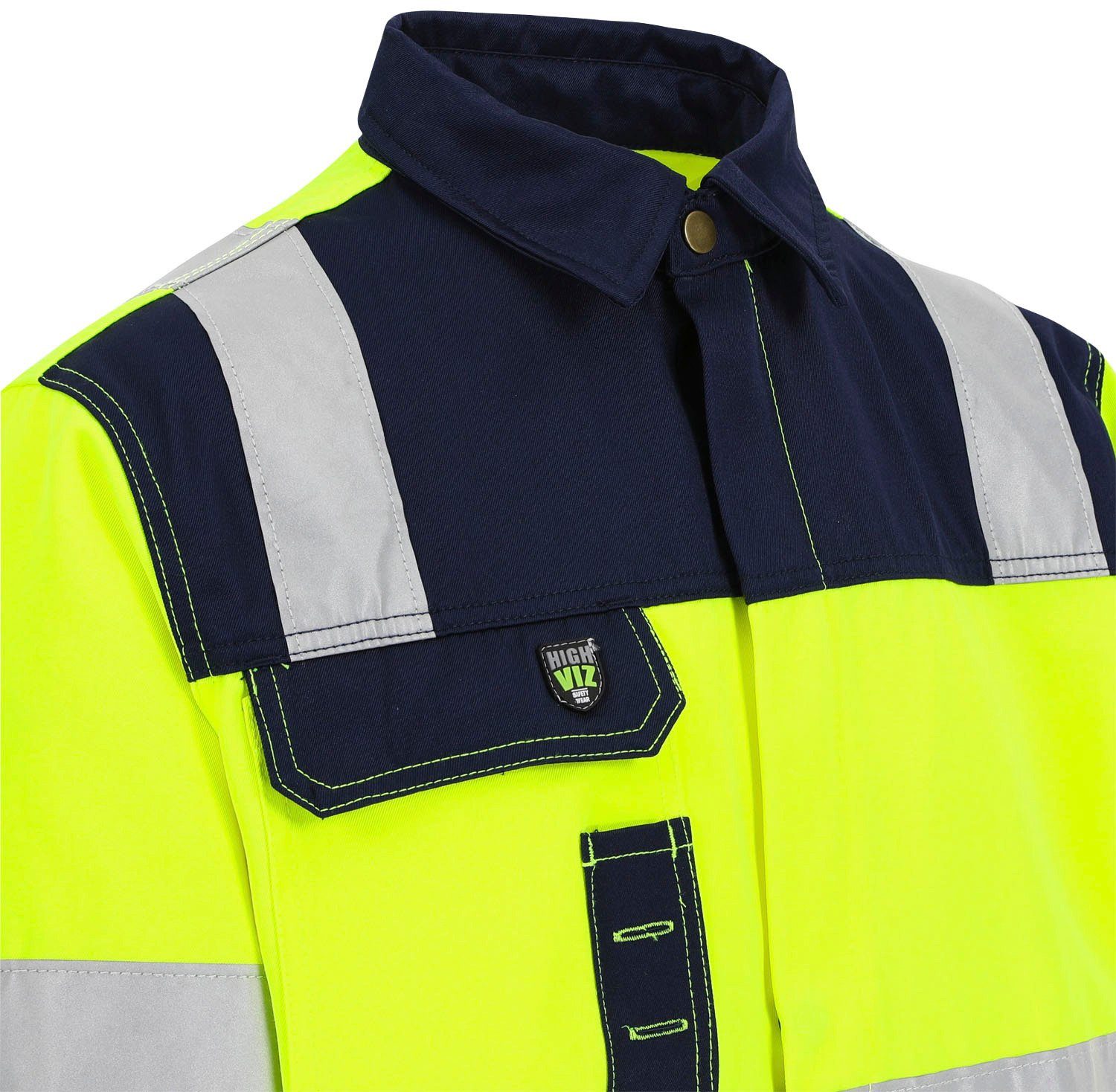 Herock Arbeitsjacke Hydros Hochsichtbar Jacke Hochwertig, 5 Taschen, eintellbare Bündchen, 5cm reflektierende Bänder