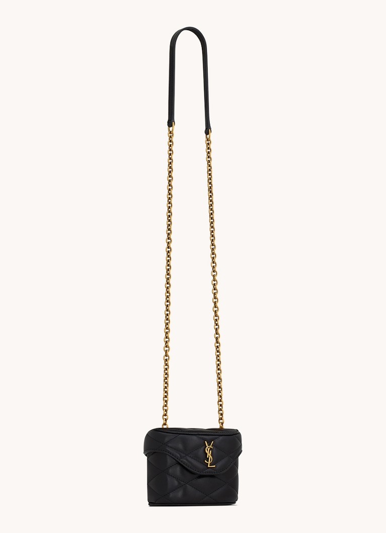 Mikroprošívaná kabelka přes rameno z jehněčí kůže Saint Laurent June