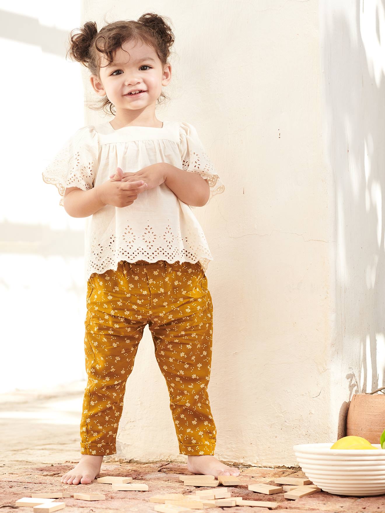 Vertbaudet Weite Baby Hose - karamell