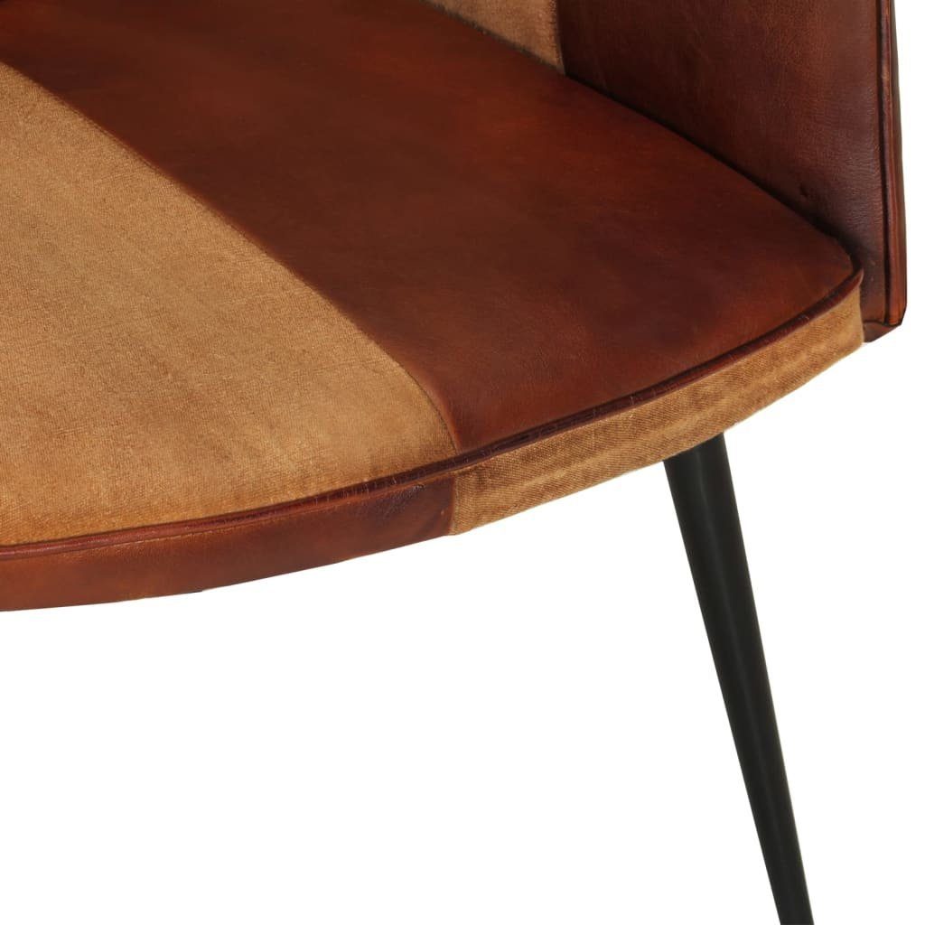 vidaXL Sessel Ohrensessel Braun Echtleder (1-St)