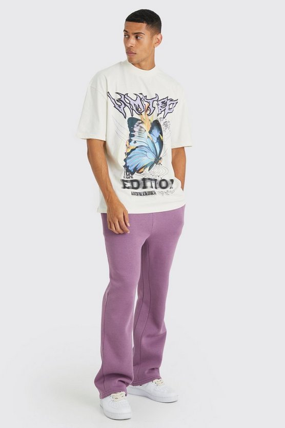Oversize T-Shirt mit Schmetterlingsprint & Jogginghose