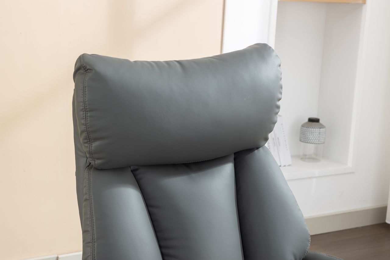 Happy Home Happy Home gepolsteter Relaxsessel mit Hocker HWP61-HGR hellgrau