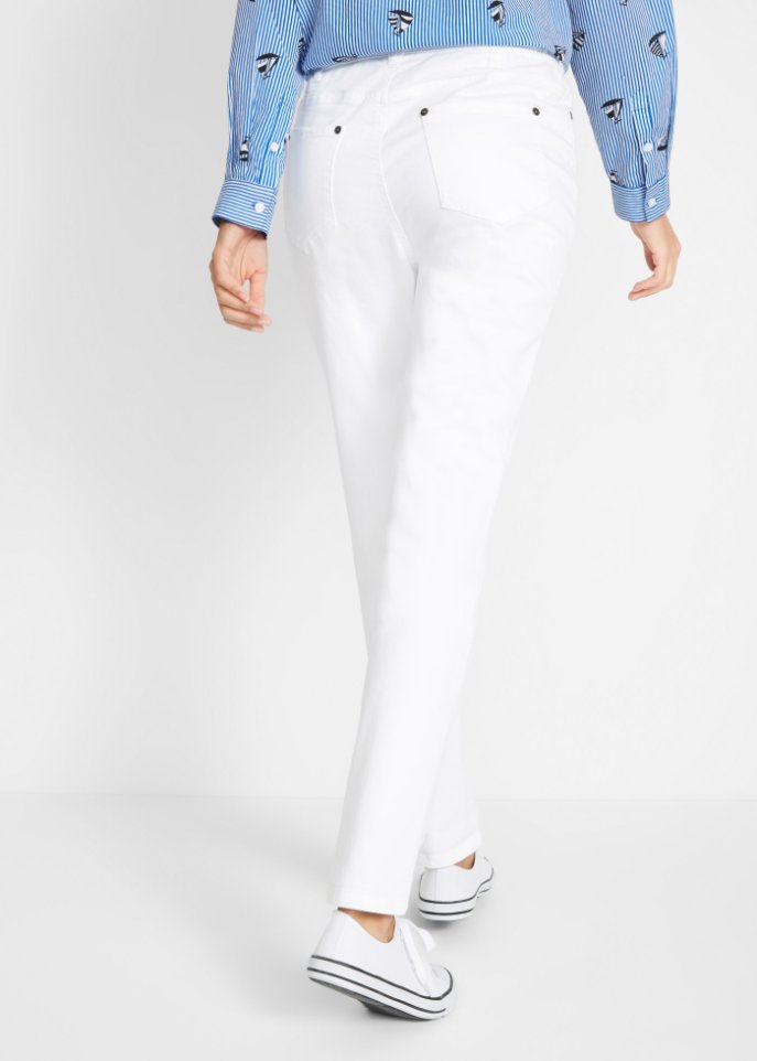 High-Waist-Twillhose mit Bequembund, Straight