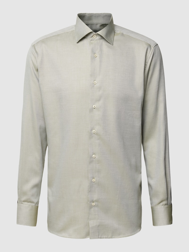 Modern Fit Business-Hemd mit Allover-Muster in lindgrün