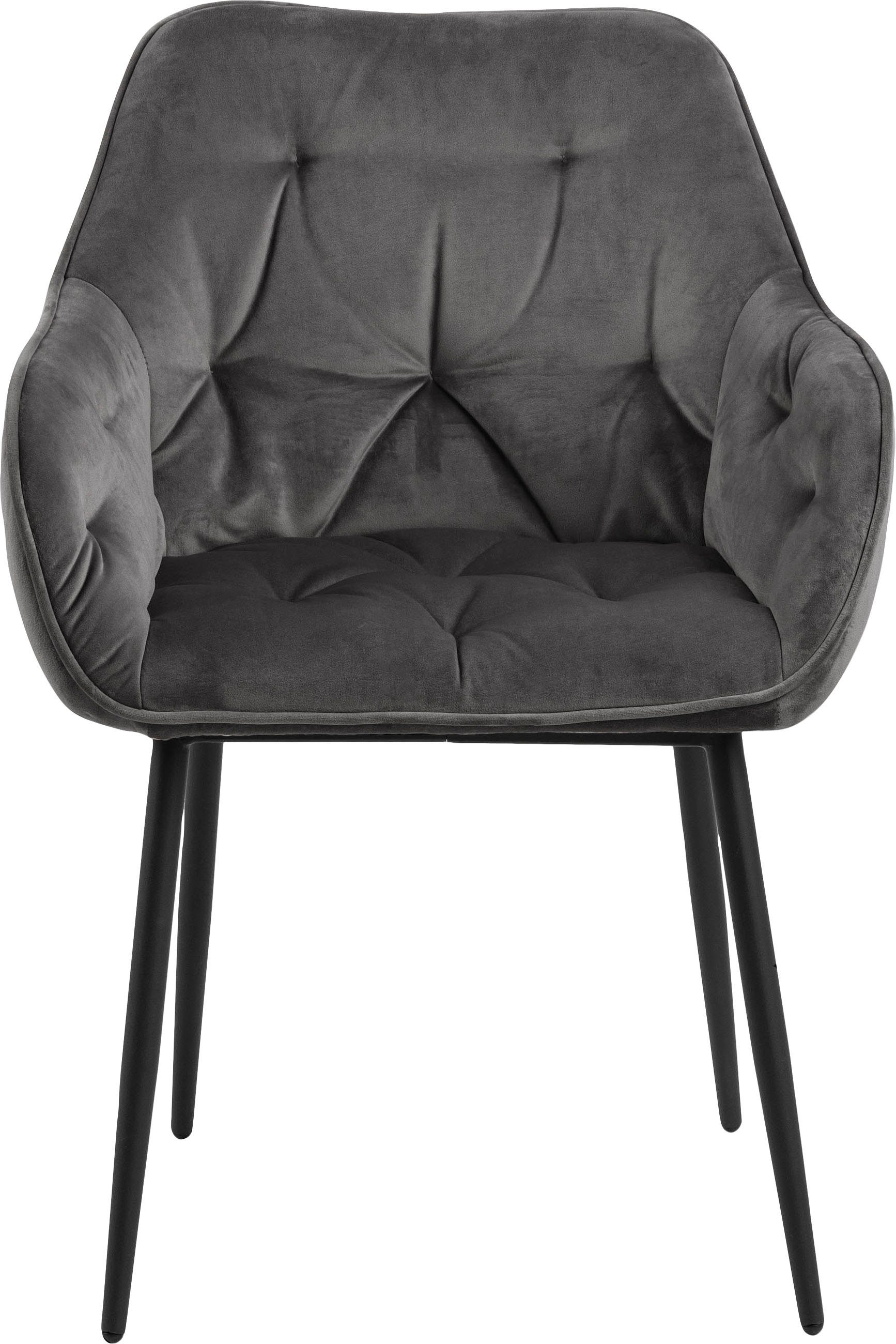 ACTONA GROUP Bistrostuhl (Set, 2 St), Samtbezug, mit Steppungen; Sitzhöhe 79cm