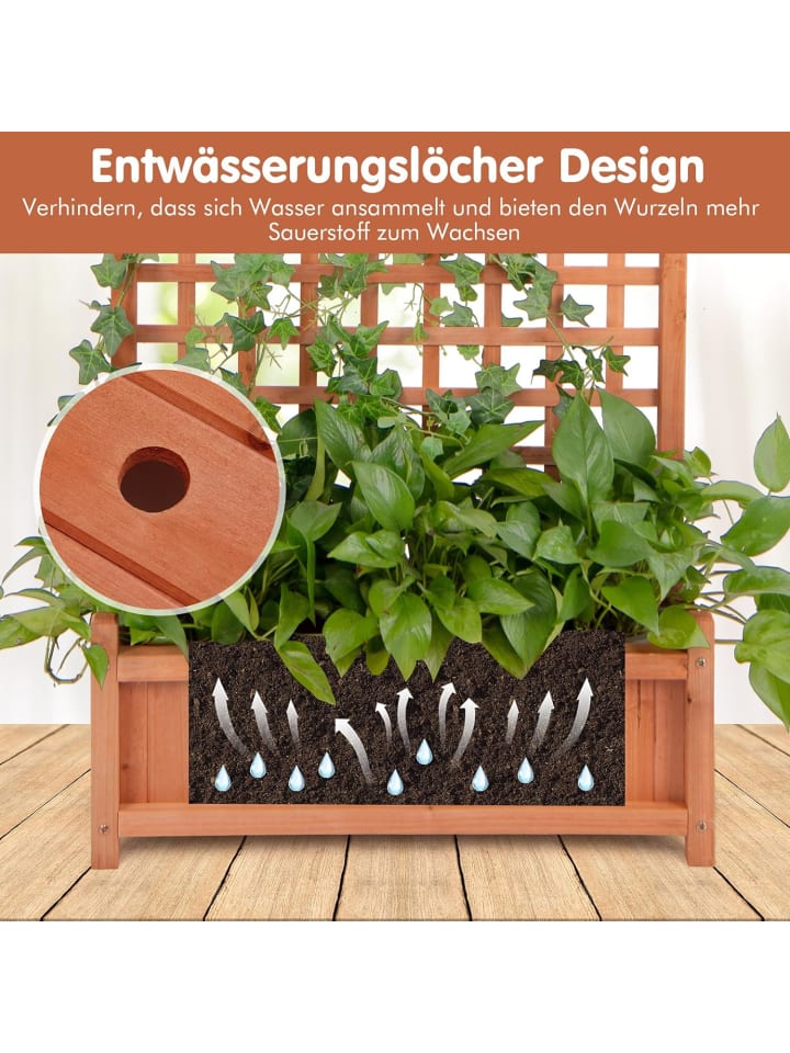 COSTWAY Blumenkasten mit Spalier 75x33x181cm in Orange günstig kaufen onesize