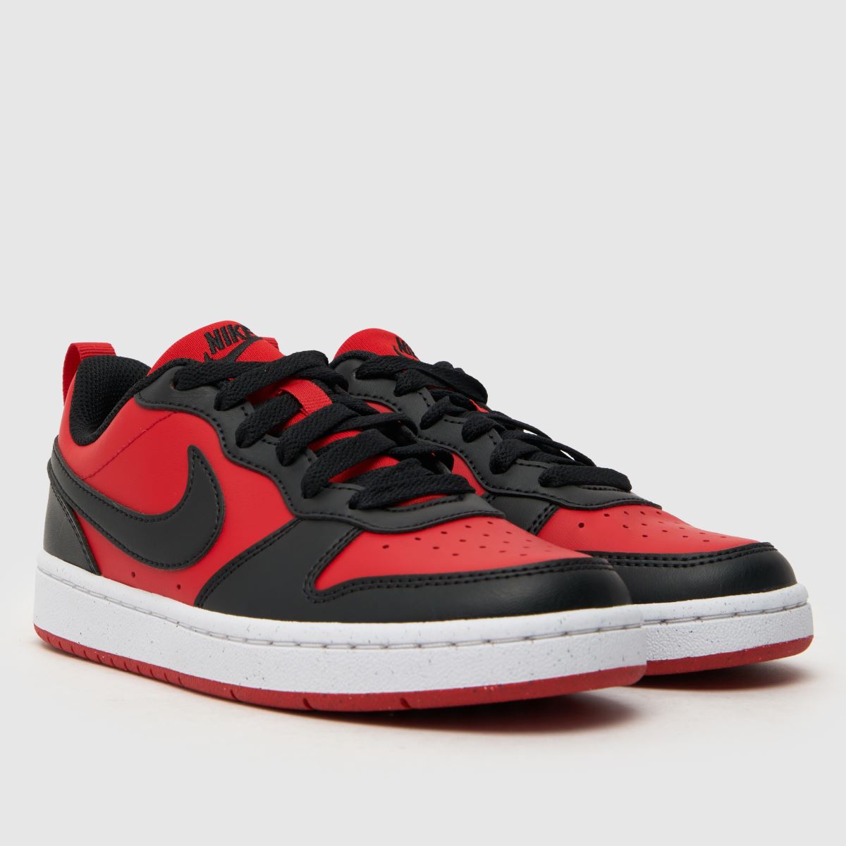 Nike svarta & röda Court Borough Low Recraft pojkar/ungdomsskor