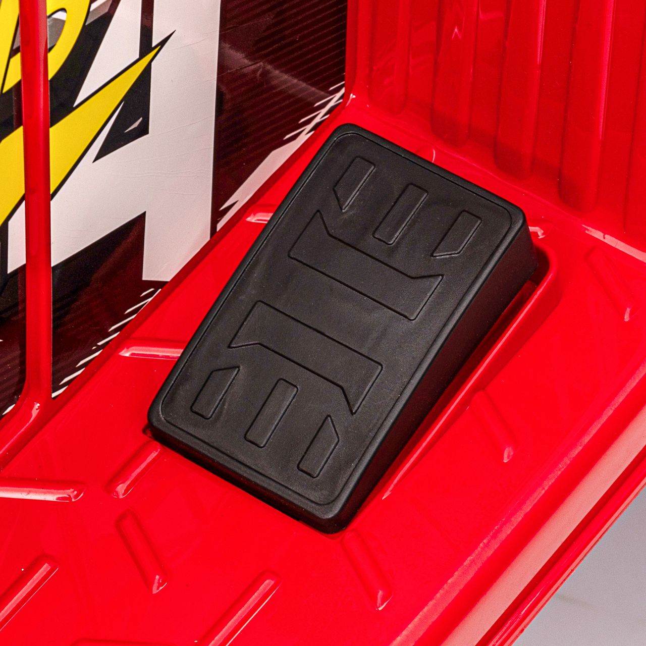 HOMCOM Elektro Kinderauto, Geländewagen mit Musikanschluss, Stauraum, Rot