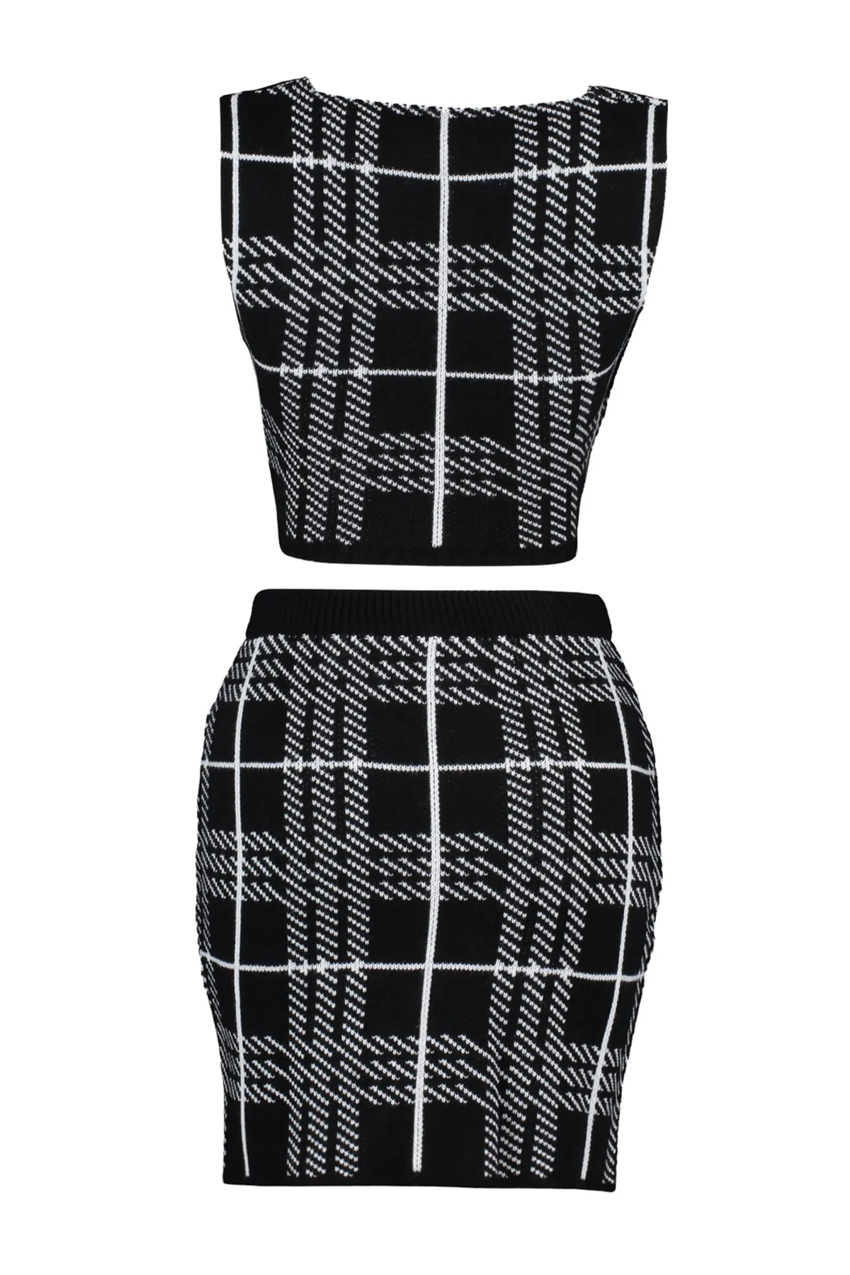 Trendyol Collection  Schwarzes Jacquard-Strickoberteil- und -unterteil-Set TWOAW23AU00047