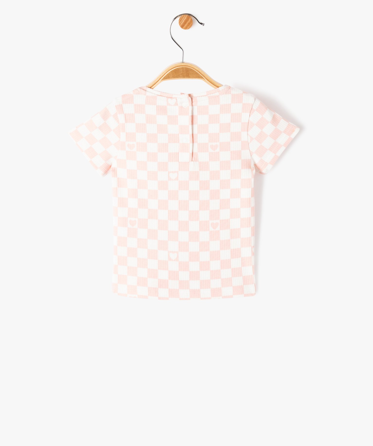 Tee-shirt bébé fille à manches courtes en maille ctelé... rose | GEMO