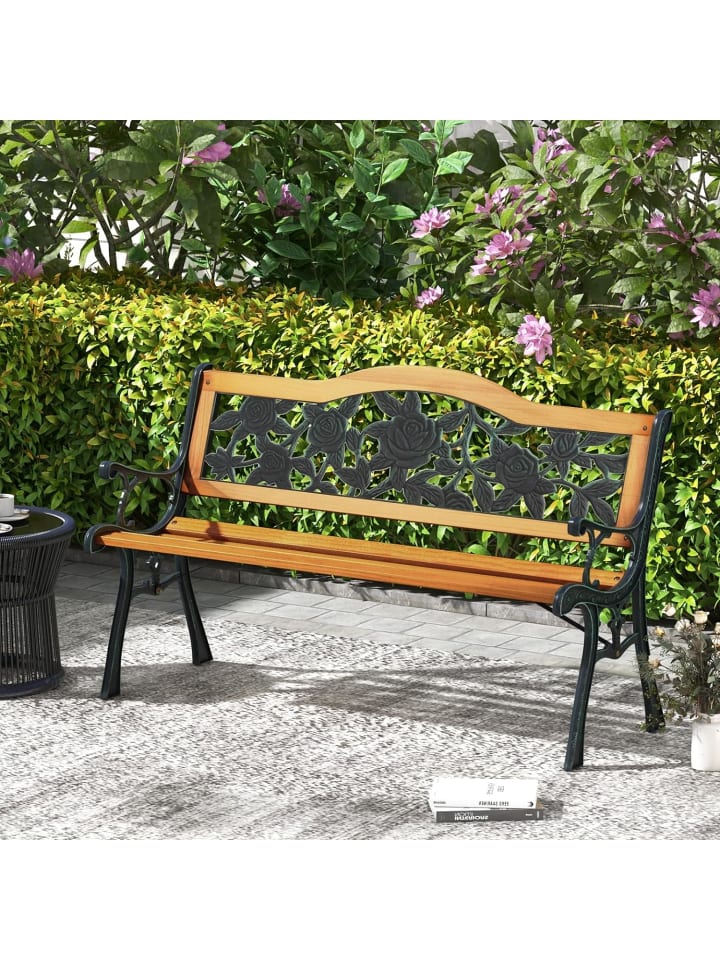 COSTWAY Gartenbank 126 x 52 x 74 cm in Beige günstig kaufen onesize