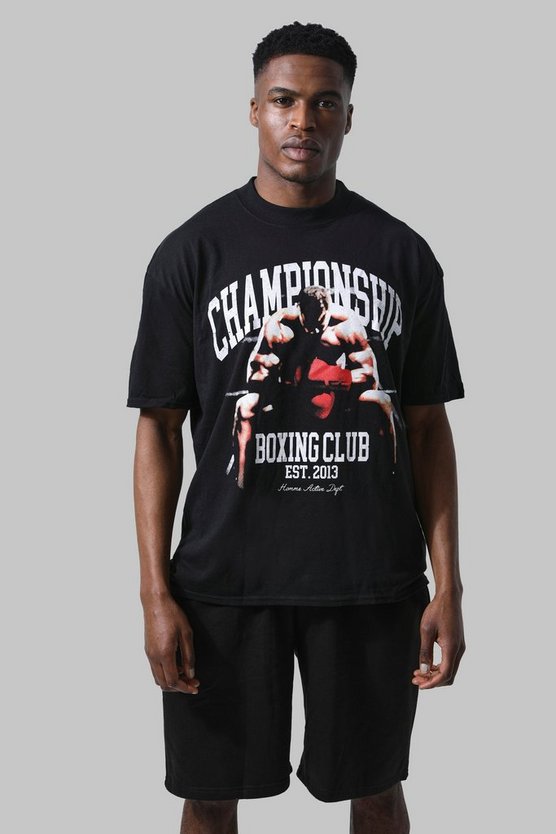 Man Active Oversize T-Shirt mit Boxing Club Print