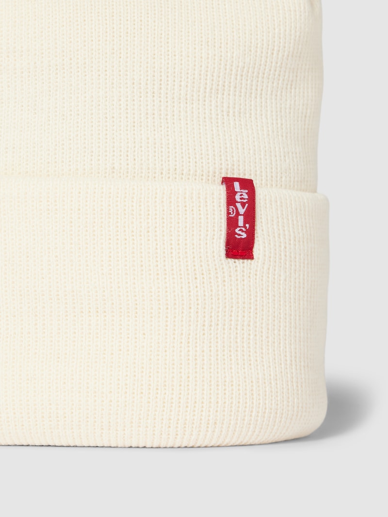Mütze mit Label-Detail Modell 'SLOUCHY RED TAB' in ecru