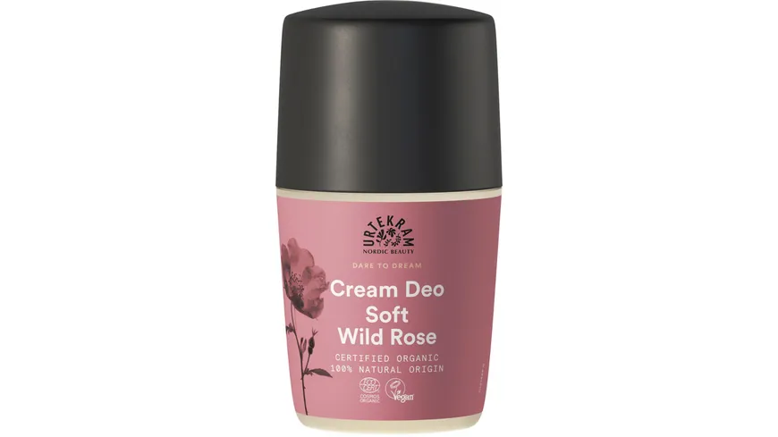 URTEKRAM Cream Deo Roll On Soft Wild Rose 50 ml