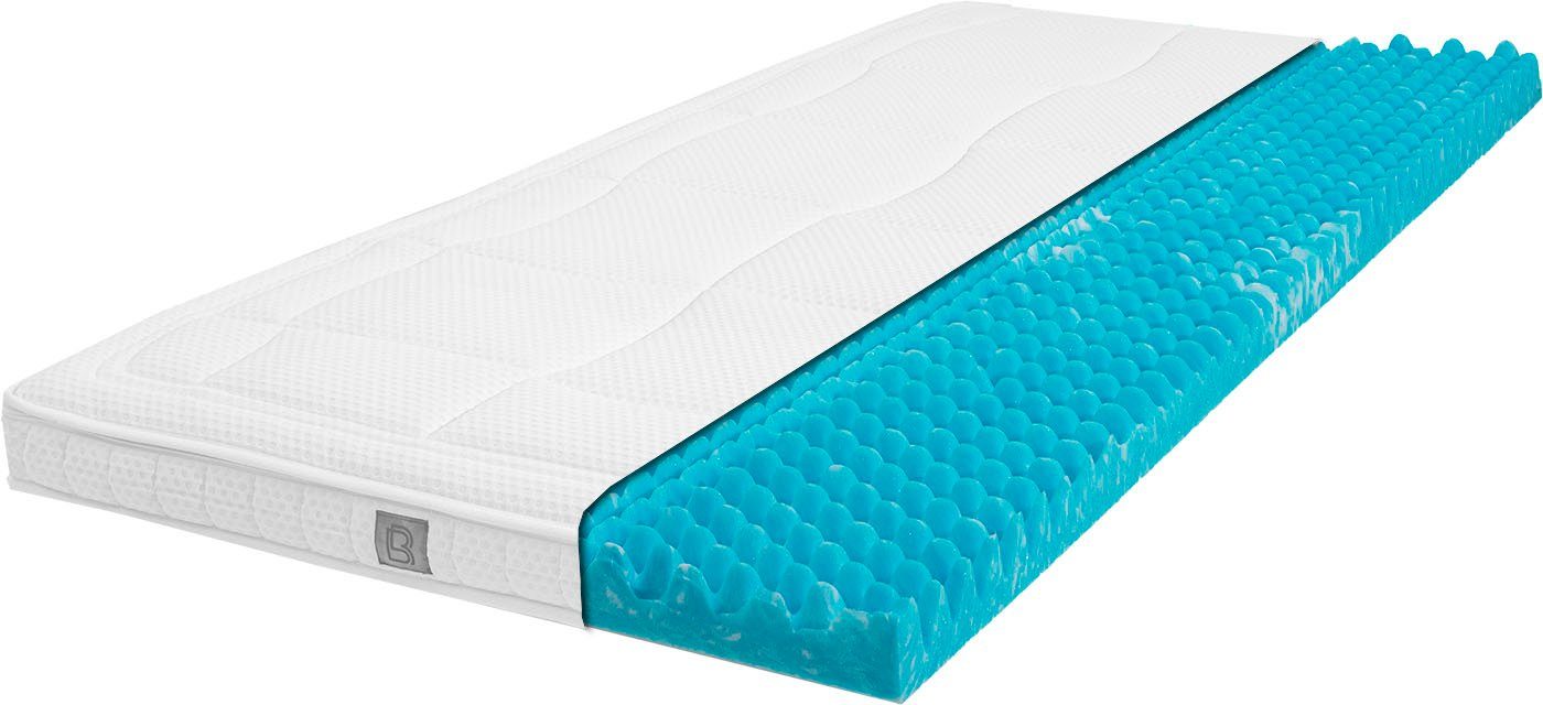 Gelschaummatratze Topper Eco Premium, Breckle Northeim, 9 cm hoch, (1-tlg), aufwendiger Pyramidenschnitt mit 1500+ Entlastungspunkten für Rücken