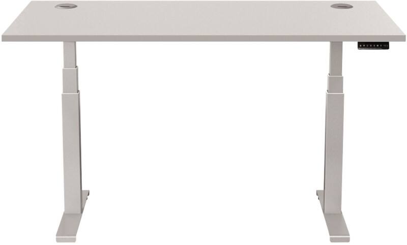 Fellowes Cambio Elektrisch Höhenverstellbar Sitz-Stehschreibtisch Rechteckig Grau T-Fuß 1.699 (B) x 649 (T) x 1.305 (H) mm MDF (Mitteldichte Faserplatte), PVC (Polyvinylchlorid), Stahl